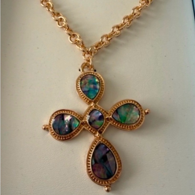 Atterri Gemstone Cross Necklace
